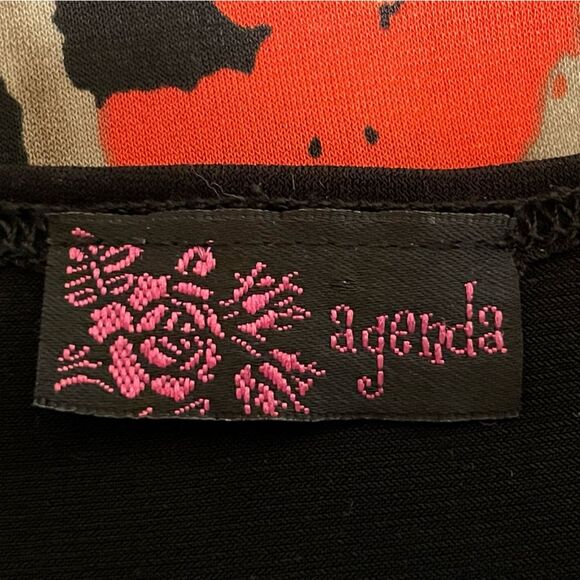 Agenda Abstract Print Tank Top Black Orange Multi Women’s Size Large - Picture 5 of 5